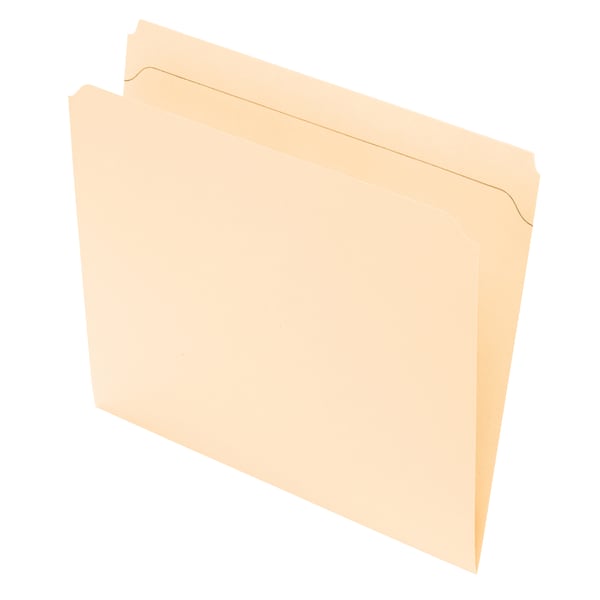 Office Depot Brand Reinforced Tab File Folders, Straight Cut, Letter Size, Manila, Pack Of 100