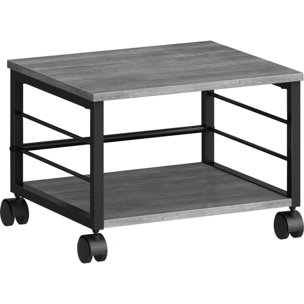Lorell Underdesk Mobile Machine Stand - 150 lb Load Capacity - 13.20in Height x 18.70in Width x 15.70in Depth - Desk - Powder Coated - Metal, Laminate, Polyvinyl Chloride (PVC) - Charcoal, Black