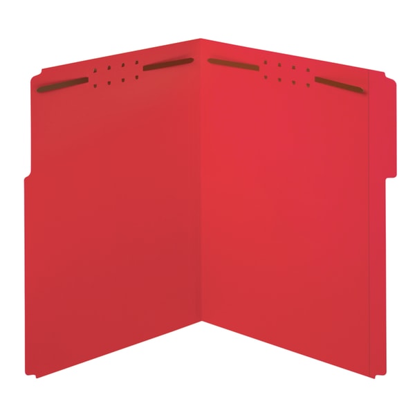 Office Depot Brand Color Fastener File Folders, Letter Size (8-1/2in x 11in), 2in Expansion, Red, Box Of 50