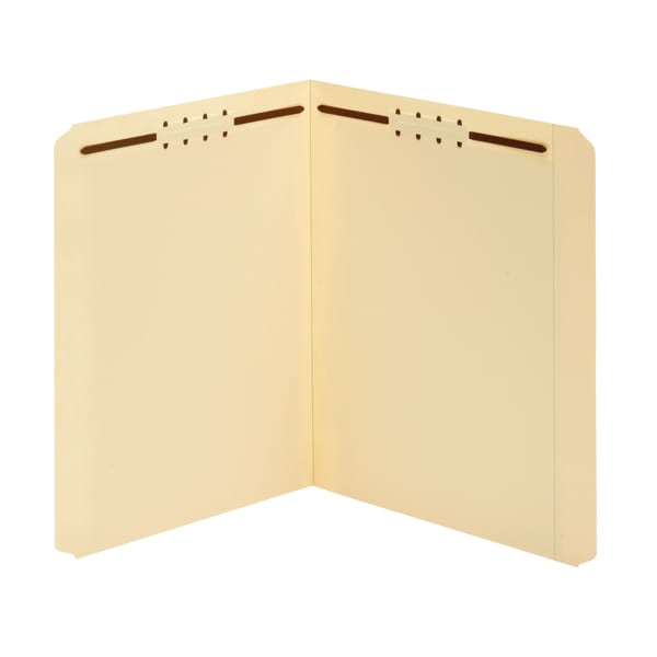 Office Depot Brand Manila Fastener Folders, 2 Fasteners, Straight Cut, Letter Size, Box of 50 Folders
