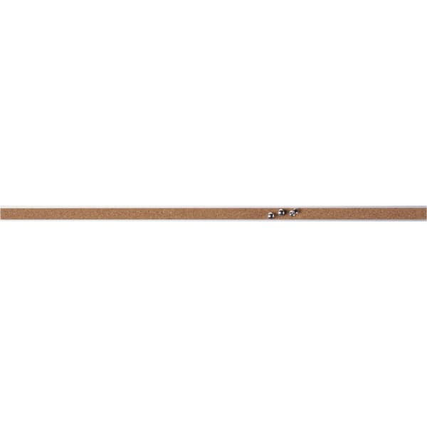 Lorell Cork Strip Bulletin Bars, 1in x 36in, Silver, Pack Of 3