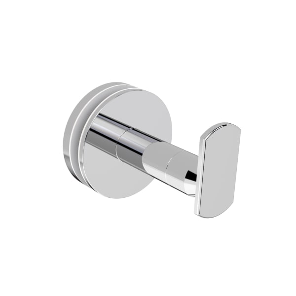 Wingits MODERN Elegance Robe Hook, Oblong Button, Glass Mount, Silver, Total Qty 1