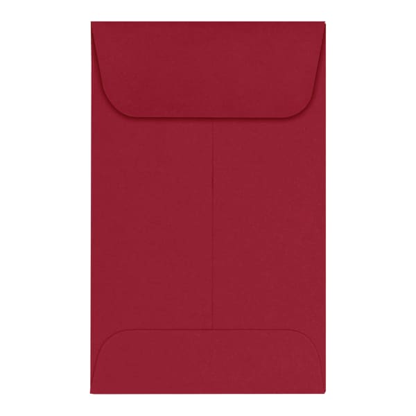 LUX Coin Envelopes, #1, Gummed Seal, Garnet, Pack Of 250