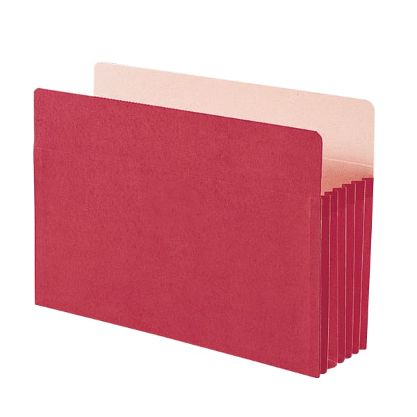 Smead Colored File Pocket, 8-1/2in x 14in, 10% Recycled, Red
