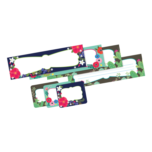 Barker Creek Name Tag & Name Plate Set, Petals & Prickles