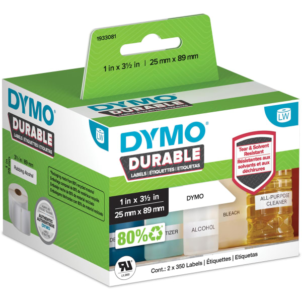 DYMO LabelWriter Address - Adhesive - white - 3.5 in x 1 in 700 label(s) (2 roll(s) x 350) labels - for DYMO LabelWriter 310, 315, 320, 330, 400, 450, 4XL, SE450, Wireless