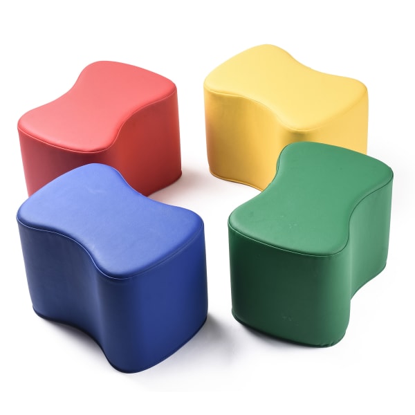 Bintiva Soft Seats, Butterfly Shaped, 14.5in L x 10in W x 10in H, Assorted, Set Of 4