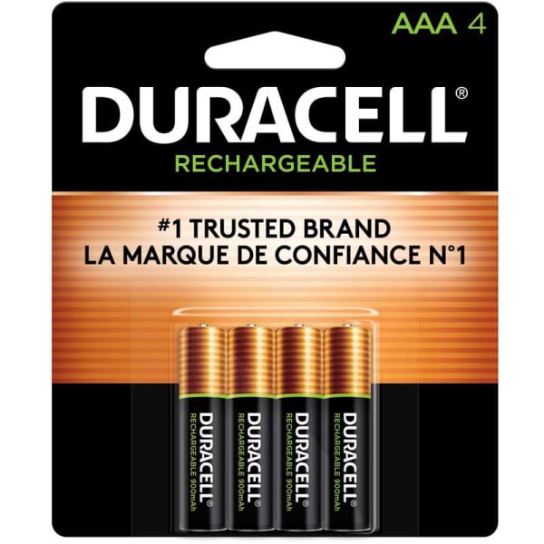 Duracell Rechargeable AAA Batteries, Pack Of 4