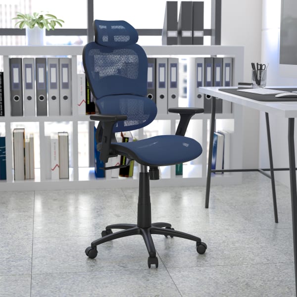 Flash Furniture LO Ergonomic Mesh High-Back Office Chair, Blue