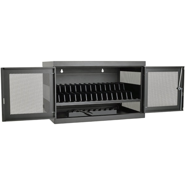 Eaton Tripp Lite Series 16-Port AC Charging Storage Station w/ Cart Options Chromebook Laptop Tablet - Cart - for 16 notebooks - steel - black - wall-mountable, desktop, counter, floor stand mountable