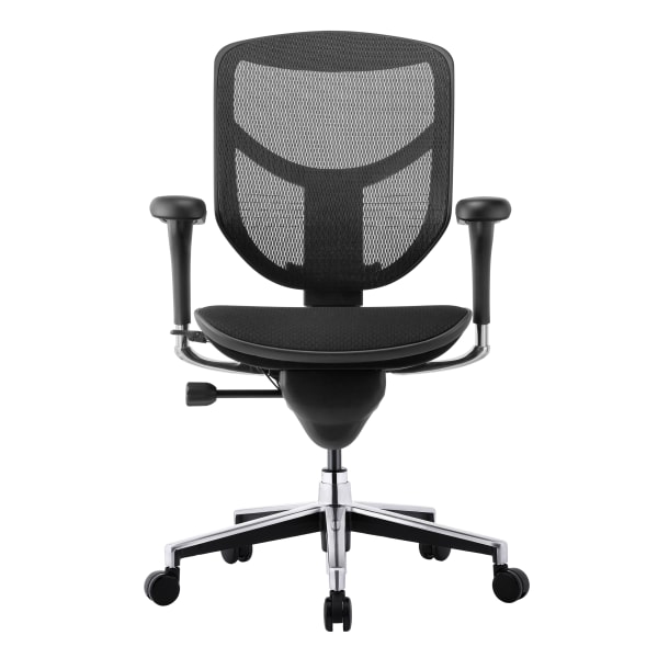 WorkPro Quantum 9000V2 Series Ergonomic Mesh/Fabric Mid-Back Chair, Black/Black, BIFMA Compliant