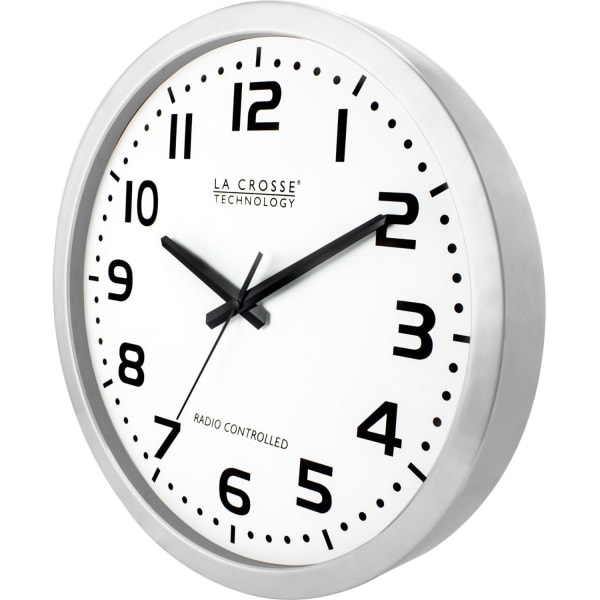 La Crosse Technology WT-3161WH 16 inch Atomic Wall Clock - Digital - Atomic - Metal