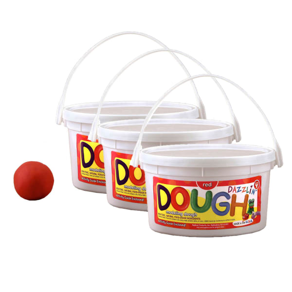 Hygloss Scented Dazzlin' Dough, Red (Watermelon), 3 lb. Tub, Pack Of 3