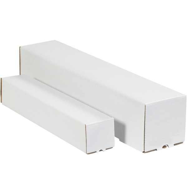 Partners Brand Square Mailing Tubes, 4inH x 4inW x 37inD, White, Pack Of 50