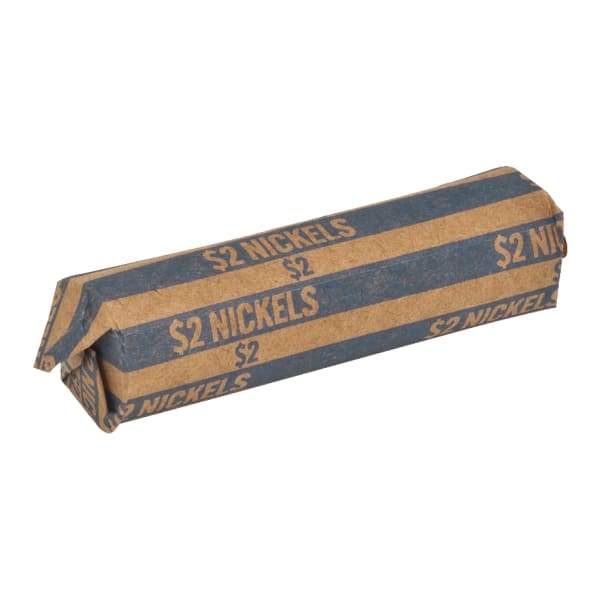Sparco Flat Coin Wrappers - 1000 Wraps Total $2.00 in 40 Coins of 5cents Denomination - 60 lb Paper Weight - Kraft - Blue