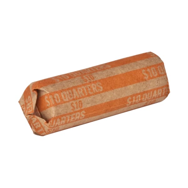 Sparco Flat Coin Wrappers - 1000 Wraps Total $10 in 40 Coins of 25cents Denomination - 60 lb Paper Weight - Kraft - Orange