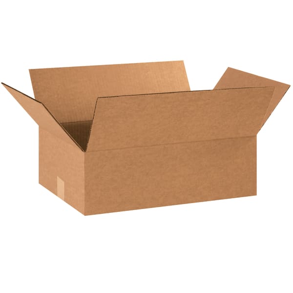 Partners Brand Flat Corrugated Boxes, 18in x 12in x 6in, Kraft, Pack Of 25