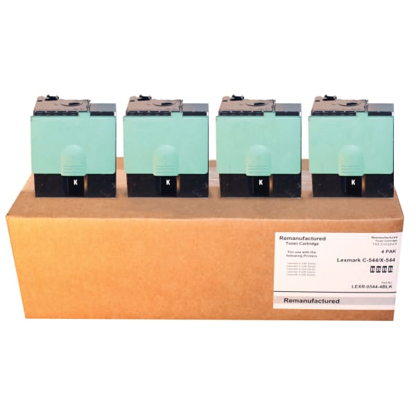 M&A Global Remanufactured Black High Yield Toner Cartridge Replacement For Lexmark C544X2KG, Pack Of 4, C544X2KG-CMA