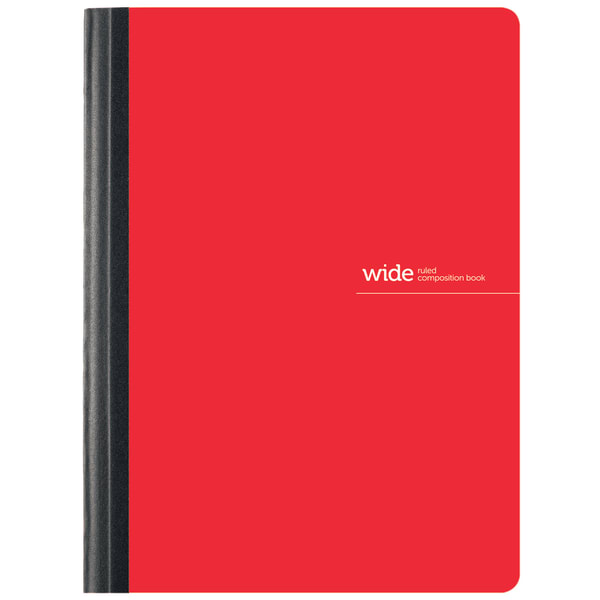 Office Depot Brand Poly Composition Book, 7-1/2in x 9-3/4in, Wide Ruled, 80 Sheets, Red