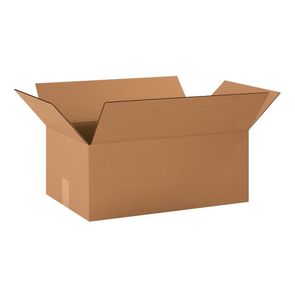 Partners Brand Corrugated Boxes, 20in x 12in x 8in, Kraft, Pack Of 20