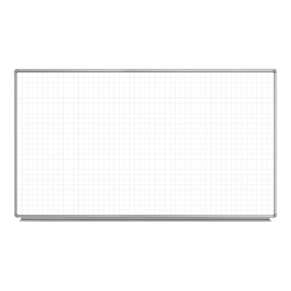 Luxor Ghost Grid Magnetic Dry-Erase Whiteboard, 40in x 72in, Aluminum Frame With Silver Finish