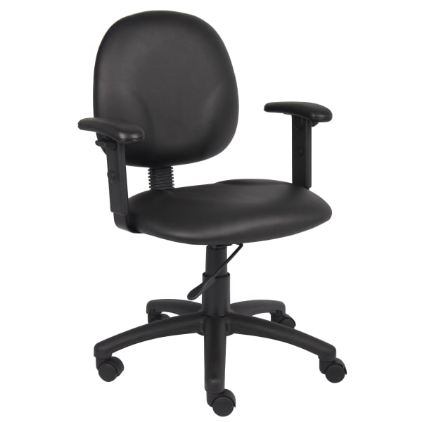 Boss Office Products Task Chair With Antimicrobial Protection, Adjustable Arms, Black