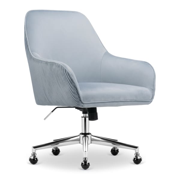 Serta Chloe Ergonomic Fabric Mid-Back Home Office Chair, Ash Blue
