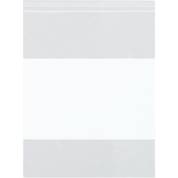 Partners Brand 2 Mil White Block Reclosable Poly Bags, 13in x 15in, Clear, Case Of 1000