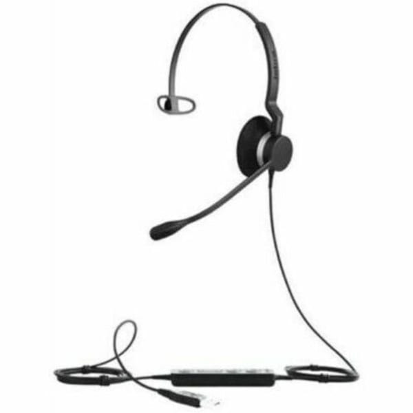 Jabra BIZ 2300 Headset - Mono - USB - Wired - 32 Ohm - 70 Hz to 16 kHz - Over-the-head - Monaural - Ear-cup - 7.71 ft Cable - Noise Cancelling Microphone - Noise Canceling - Black