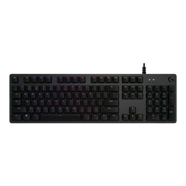 Logitech G512 RGB Mechanical Gaming Keyboard, GX Blue, USB Passthrough  - USB 2.0 Interface - English - Windows - Carbon - 920-008936