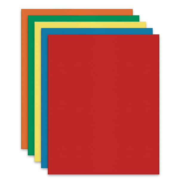 Office Depot Brand 2-Pocket Textured Paper Folders With Prongs, Assorted Colors, Pack Of 25