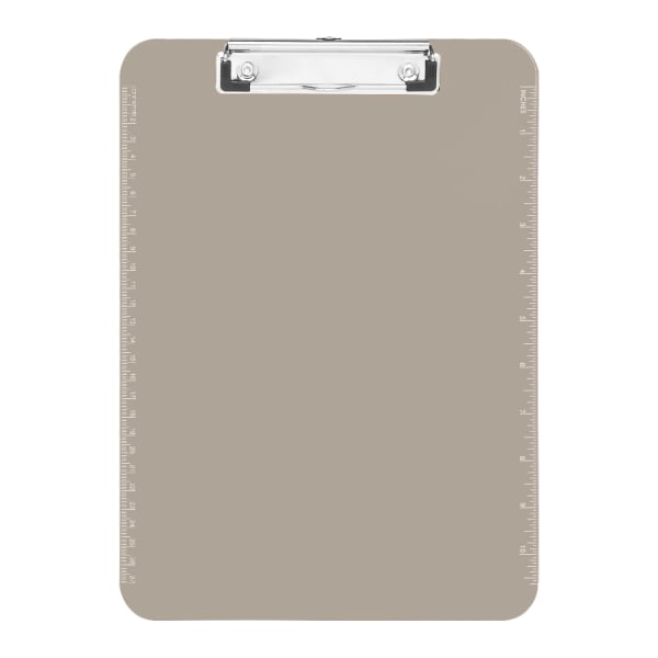 Sparco Plastic Clipboard With Flat Clip, 8 1/2in x 11in, Smoke