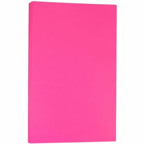 JAM Paper Legal Color Paper, Ultra Fuchsia Pink, Legal (8.5in x 14in), 100 Sheets Per Pack, 24 Lb