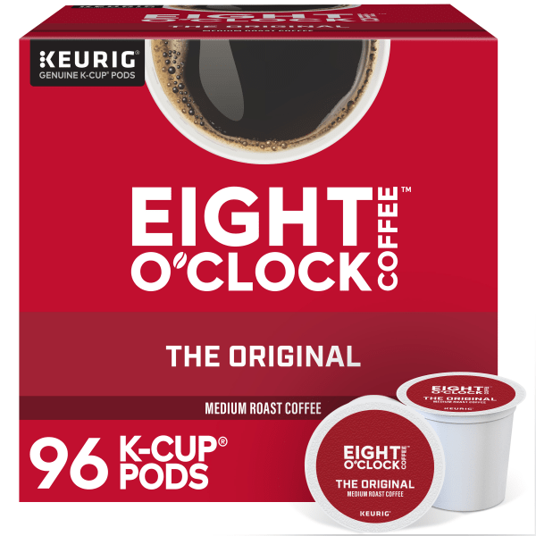 Eight O-Clock Single-Serve Coffee K-Cups, Original, Box Of 24 Pods, Case Of 4 Boxes