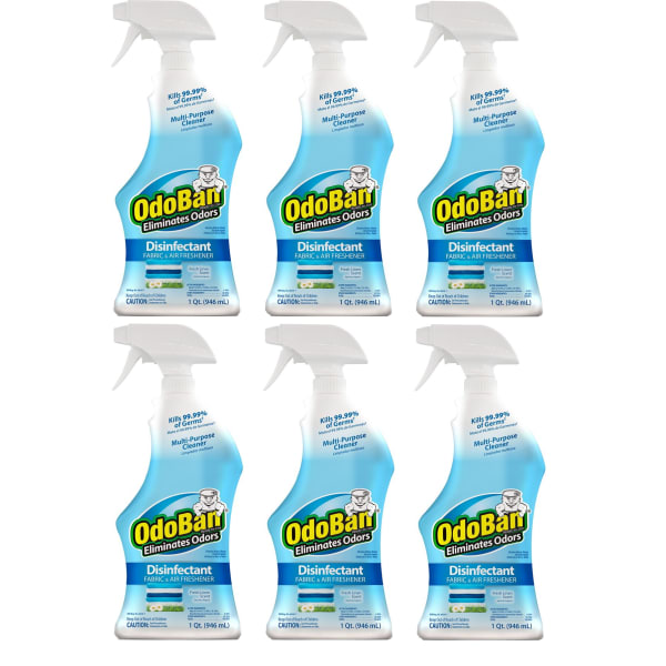 OdoBan Odor Eliminator Disinfectant Spray, Fresh Linen Scent, 32 Oz, Case Of 6 Bottles