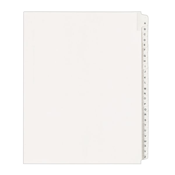 Avery Allstate-Style Collated Legal Exhibit Dividers, 8 1/2in x 11in, White Dividers/White Tabs, A-Z, Pack Of 26 Tabs