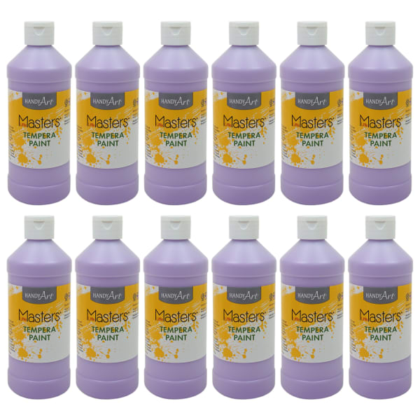 Handy Art Little Masters Tempera Paints, 16 Oz, Light Purple, Pack Of 12 Paints