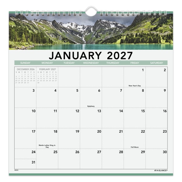AT-A-GLANCE 2027 Landscape Monthly Wall Calendar, Medium, 12in x 12in