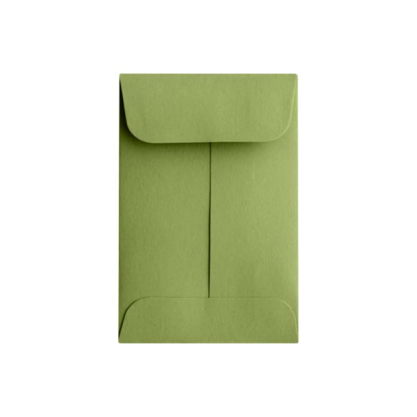 LUX Coin Envelopes, #1, Gummed Seal, Avocado Green, Pack Of 50