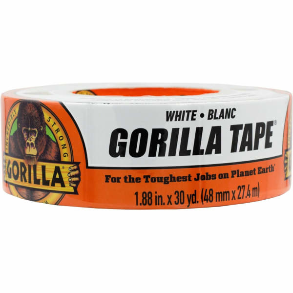 Gorilla Tape - 30 yd Length x 1.88in Width - White - 1 Each