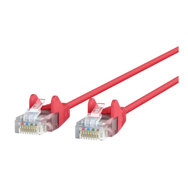 Belkin Slim - Patch cable - RJ-45 (M) to RJ-45 (M) - 4 ft - UTP - CAT 6 - molded, snagless - red
