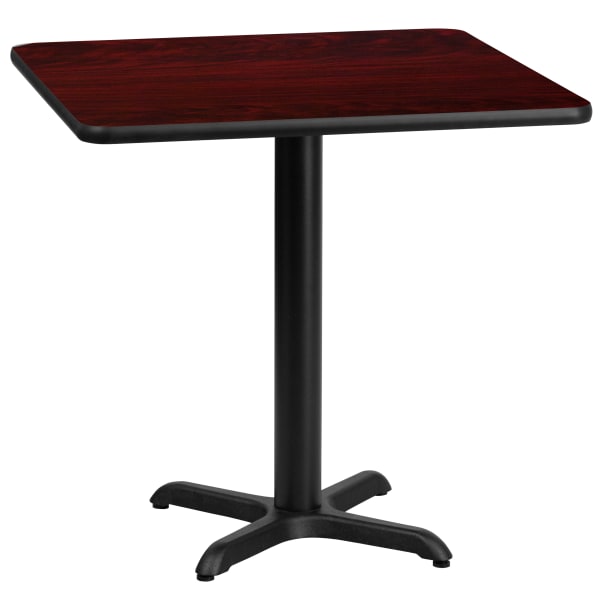 Flash Furniture Square Hospitality Table With X-Style Base, 31-3/16inH x 30inW x 30inD, Mahogany