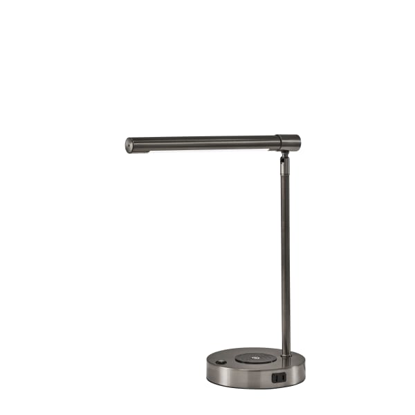 Adesso Dax LED Wireless Charging Desk Lamp, Brushed Steel