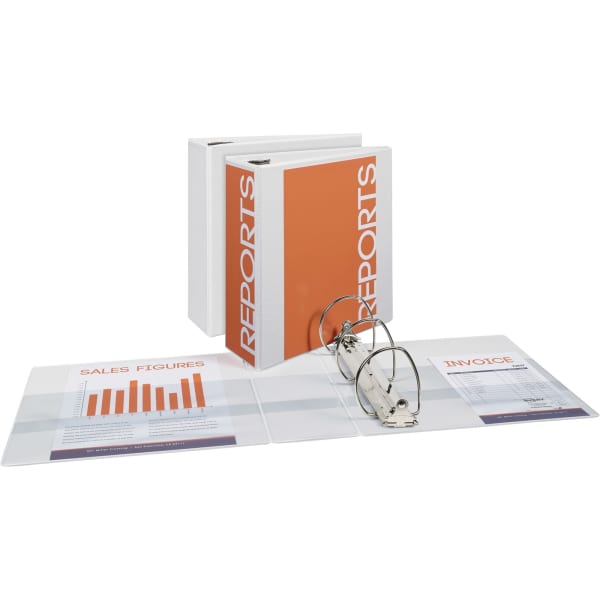 Avery Durable View Binders- 4in Ring, 8 1/2in x 11in, White, Pack Of 3