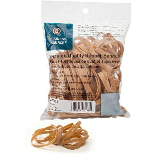 Sparco Premium Quality Rubber Bands - Size: #64 - 3.50in Length x 0.25in Width - 30 mil Thickness - Sustainable - 106 / Box - Natural