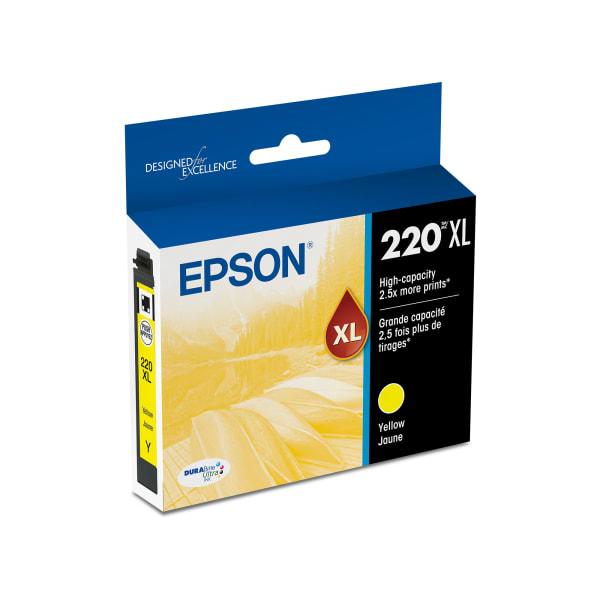 Epson 220XL DuraBrite Yellow High-Yield Ink Cartridge, T220XL420-S