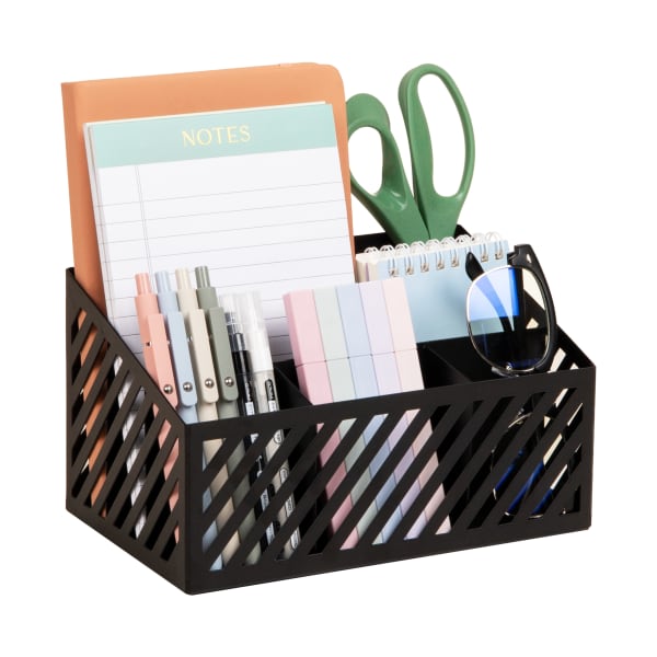 Mind Reader 5-Compartment Desktop Organizer And Mail Sorter, 4-3/4inH x 5-5/16inW x 8-1/2inD, Black, Total Qty 1