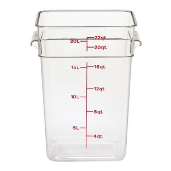 Cambro Square Food Storage Containers, 22-Quart, Clear, Pack Of 6 Containers