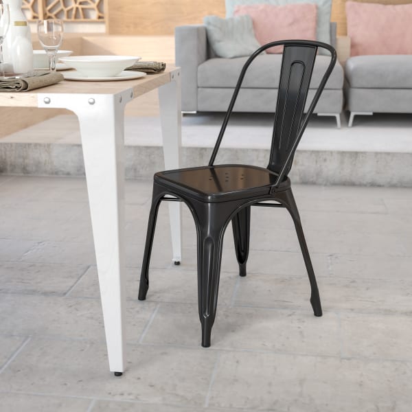Flash Furniture Commercial Stackable Chair, Black