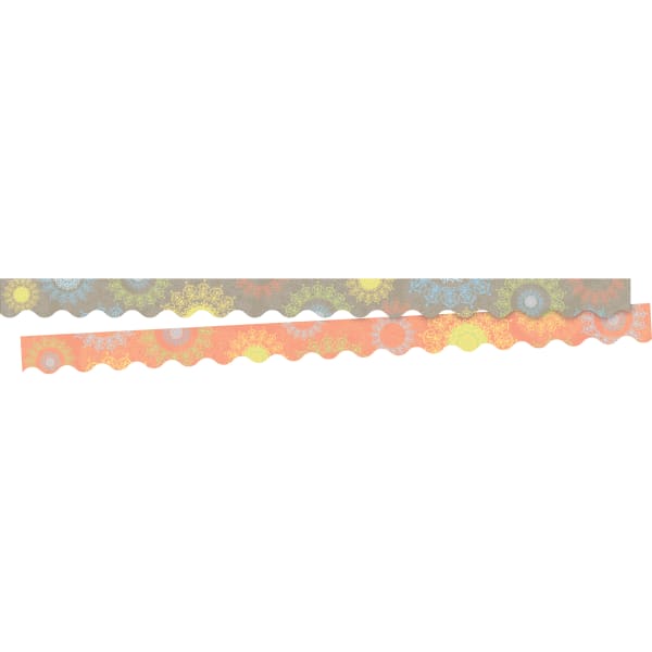 Barker Creek Double-Sided Scalloped Borders, 2-1/4in x 36in, Mindfulness Sunset, 13 Strips Per Pack, Set Of 2 Packs